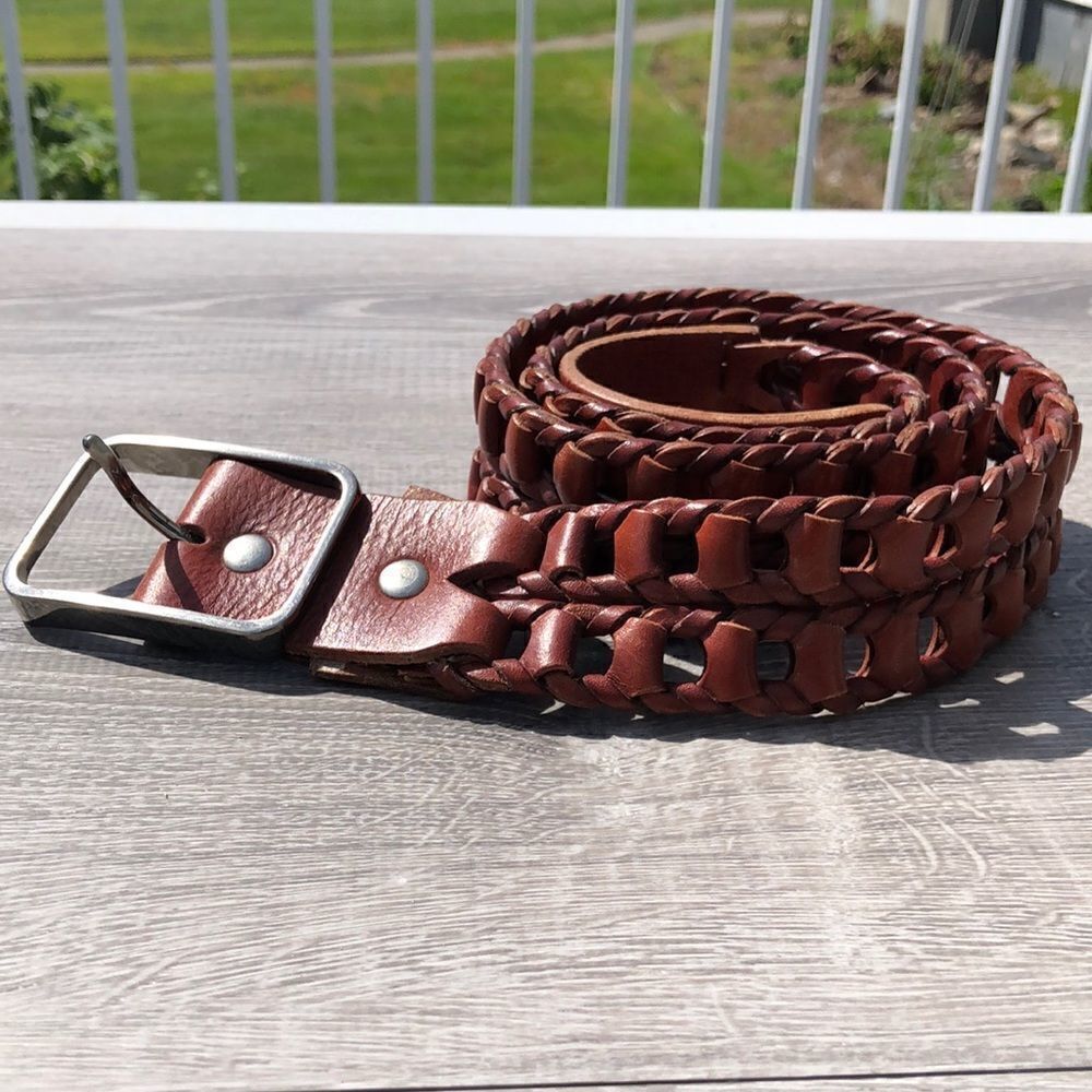 Beautiful wide leather braided belt